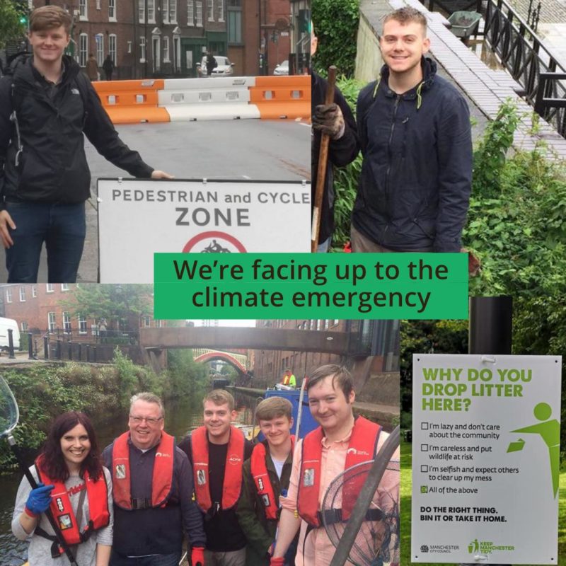 A collage of images showing that city Centre Labour Councillors are facing up to the climate emergency